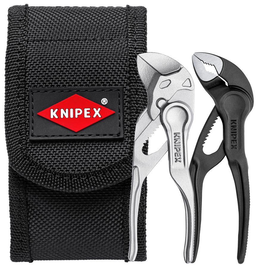 2 Pc Mini Pliers Set XS in Belt Pouch KNIPEX Tools
