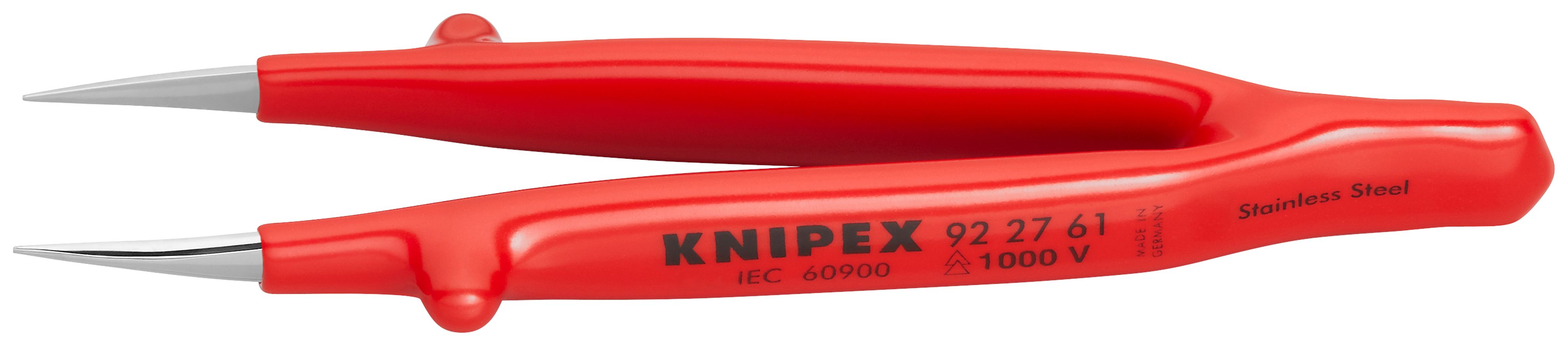 Stainless Steel Gripping TweezersPointed Tips1000V Insulated KNIPEX
