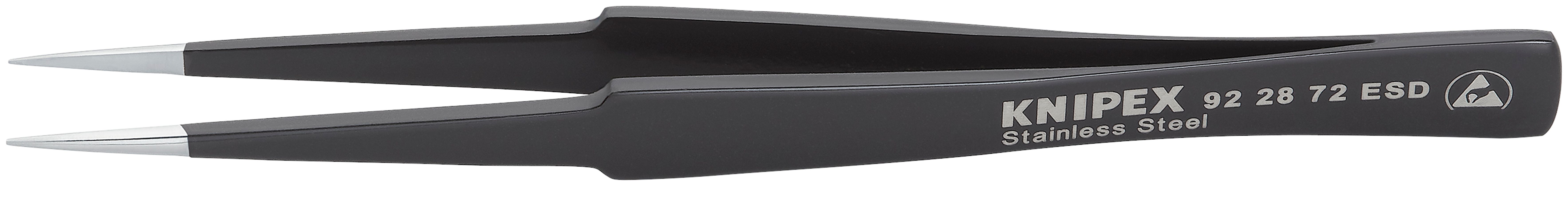 Stainless Steel Gripping TweezersPointed TipsESD KNIPEX Tools