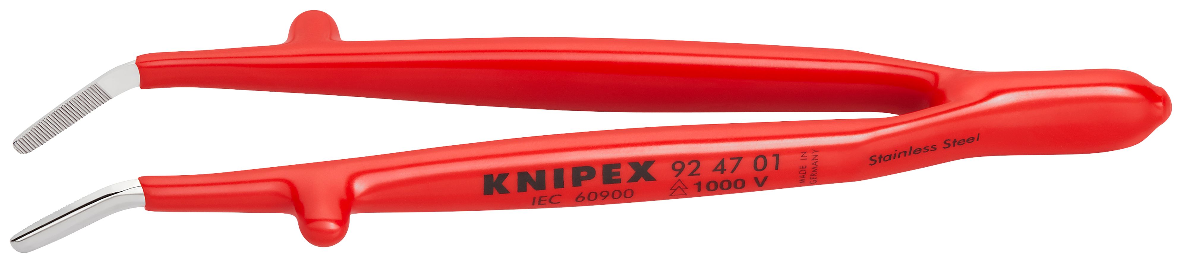 Stainless Steel Gripping30°Angled Tweezers1000V Insulated KNIPEX Tools