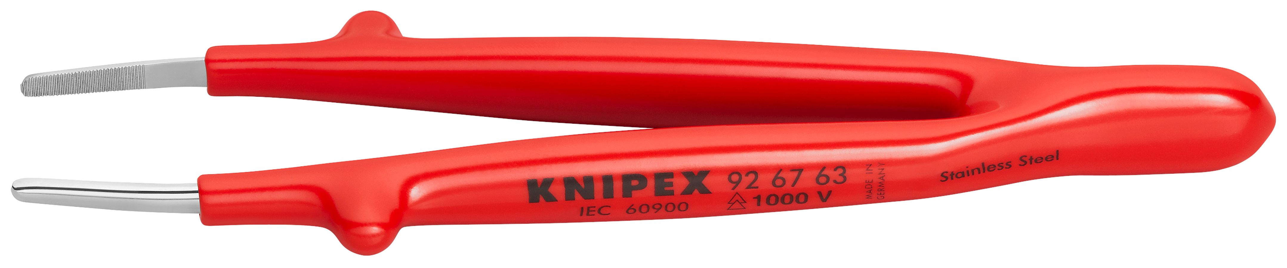 Stainless Steel Gripping Tweezers Blunt Tips1000V Insulated KNIPEX Tools