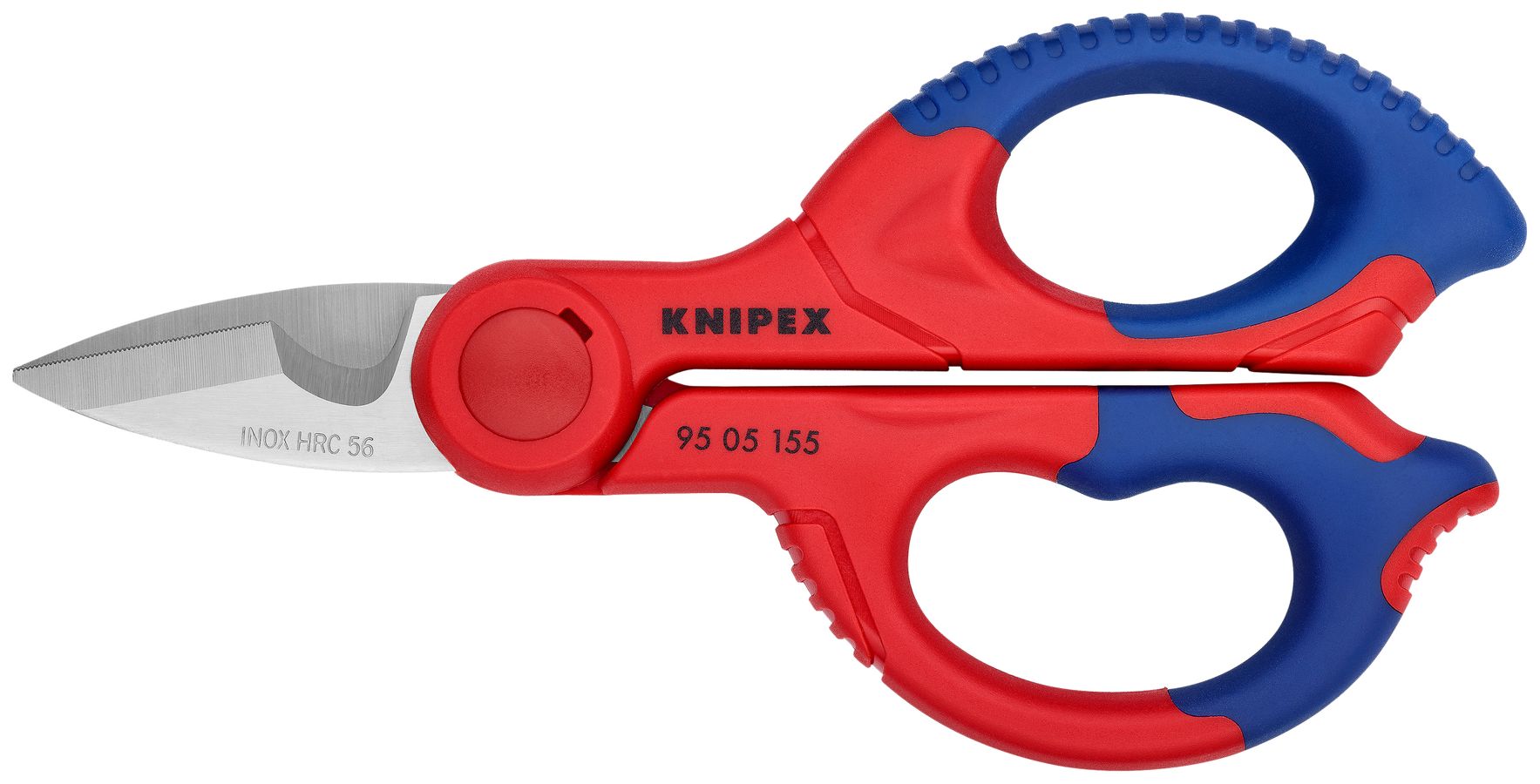 KNIPEX Tools - Electrician's Shears (9505155SBA) & Tools - Long Nose Pliers  With Cutter, Multi-Component (2612200), Multi-Colour, 8 inches
