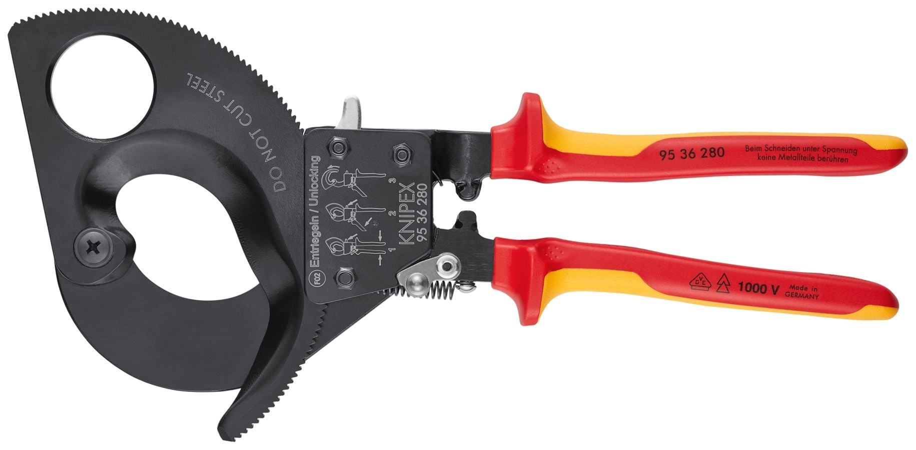 Ratcheting Cable Cutters1000V Insulated KNIPEX Tools