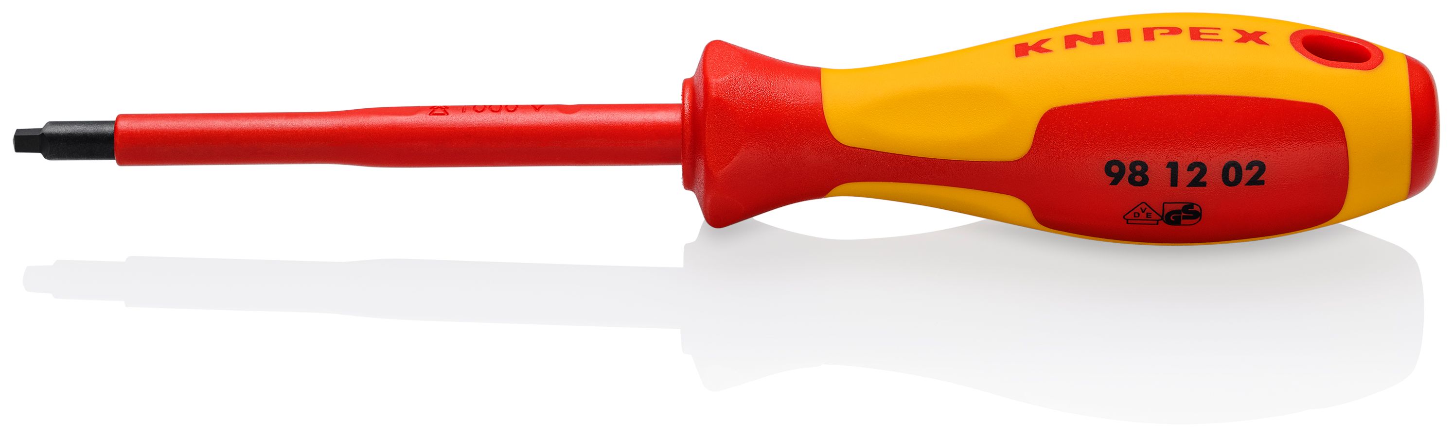 Square Drive Screwdriver, 4"1000V Insulated, R2 KNIPEX Tools