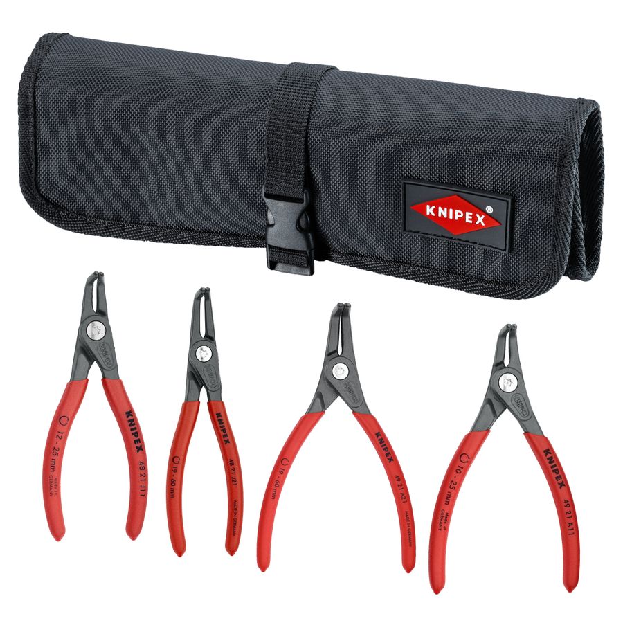 4 Pc Angled Precision Snap Ring Pliers Set In Tool Roll KNIPEX Tools