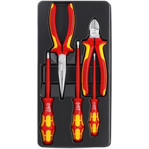 Insulated Pliers Set, AKM TOOL 4-Piece 1000V VDE Insulated Tools Set,  Tongue & Groove Pliers, Diagonal Cutting Pliers, Long Nose Pliers, Linesman