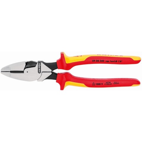 High Leverage Lineman's Pliers New England Head-1000V Insulated 