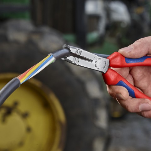 Knipex 16 95 02 SB ErgoStrip Electricians Universal 3 in 1 Cable Stripper  Left