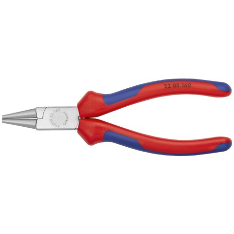 Flat round nose pliers, 160 mm, VDE-tested