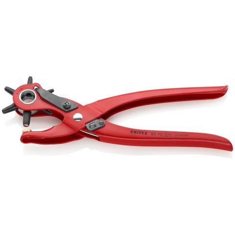 Rennsteig 103 220 2 Powder Coated Revolving Punch Pliers, Red